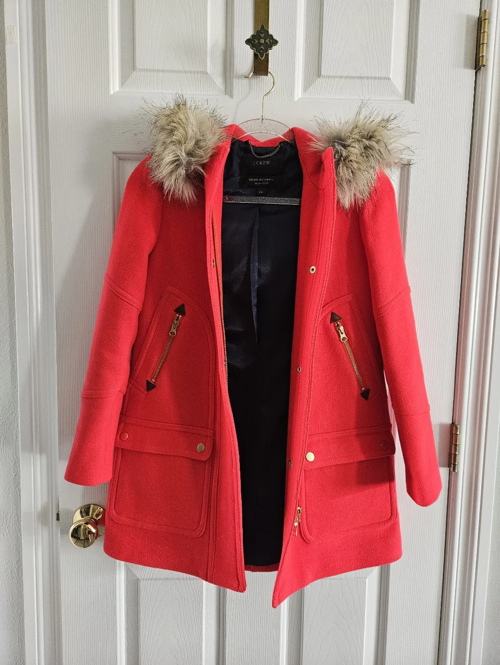 NWOT J.Crew New Chateau Parka Coat In Italian Stadium Cloth- Petite Size 00 - Picture 2 of 13